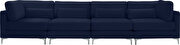4pcs modular sofa in navy velvet w/ gold legs by Meridian additional picture 3