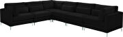 6pcs modular sectional in black velvet w/ gold legs by Meridian additional picture 2