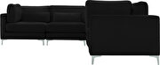 6pcs modular sectional in black velvet w/ gold legs by Meridian additional picture 3