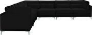 6pcs modular sectional in black velvet w/ gold legs by Meridian additional picture 4