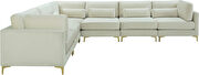 6pcs modular sectional in cream velvet w/ gold legs by Meridian additional picture 5