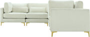 6pcs modular sectional in cream velvet w/ gold legs by Meridian additional picture 6