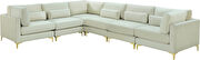 6pcs modular sectional in cream velvet w/ gold legs by Meridian additional picture 8