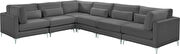 6pcs modular sectional in gray velvet w/ gold legs by Meridian additional picture 2