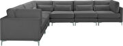 6pcs modular sectional in gray velvet w/ gold legs by Meridian additional picture 4