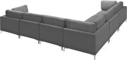 6pcs modular sectional in gray velvet w/ gold legs by Meridian additional picture 5