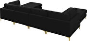 6pcs modular sectional in black velvet w/ gold legs by Meridian additional picture 5