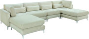 6pcs modular sectional in cream velvet w/ gold legs by Meridian additional picture 2