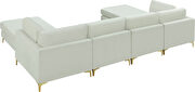 6pcs modular sectional in cream velvet w/ gold legs by Meridian additional picture 4