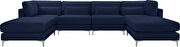 6pcs modular sectional in navy velvet w/ gold legs by Meridian additional picture 6