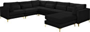 7pcs modular sectional in black velvet w/ gold legs by Meridian additional picture 2