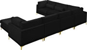 7pcs modular sectional in black velvet w/ gold legs by Meridian additional picture 5