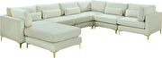 7pcs modular sectional in cream velvet w/ gold legs by Meridian additional picture 7
