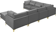 7pcs modular sectional in gray velvet w/ gold legs by Meridian additional picture 6