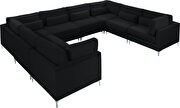 8pcs modular sectional in black velvet w/ gold legs by Meridian additional picture 2