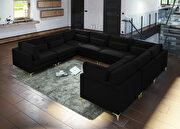 8pcs modular sectional in black velvet w/ gold legs by Meridian additional picture 3