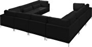 8pcs modular sectional in black velvet w/ gold legs by Meridian additional picture 4
