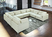 8pcs modular sectional in cream velvet w/ gold legs by Meridian additional picture 2