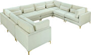 8pcs modular sectional in cream velvet w/ gold legs by Meridian additional picture 3