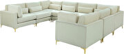 8pcs modular sectional in cream velvet w/ gold legs by Meridian additional picture 5
