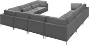 8pcs modular sectional in gray velvet w/ gold legs by Meridian additional picture 5
