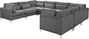 8pcs modular sectional in gray velvet w/ gold legs by Meridian additional picture 7