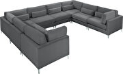 8pcs modular sectional in gray velvet w/ gold legs by Meridian additional picture 8