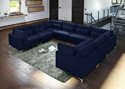 8pcs modular sectional in navy velvet w/ gold legs by Meridian additional picture 2
