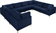 8pcs modular sectional in navy velvet w/ gold legs by Meridian additional picture 4