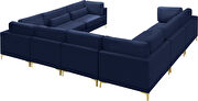 8pcs modular sectional in navy velvet w/ gold legs by Meridian additional picture 5