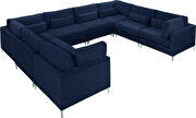 8pcs modular sectional in navy velvet w/ gold legs by Meridian additional picture 8
