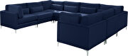 8pcs modular sectional in navy velvet w/ gold legs by Meridian additional picture 9