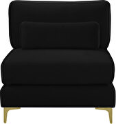 Black velvet armless chair w/ 2 sets of legs by Meridian additional picture 2