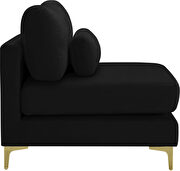 Black velvet armless chair w/ 2 sets of legs by Meridian additional picture 6
