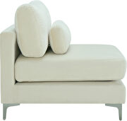 Cream velvet armless chair w/ 2 sets of legs by Meridian additional picture 4