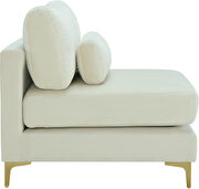 Cream velvet armless chair w/ 2 sets of legs by Meridian additional picture 5