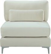 Cream velvet armless chair w/ 2 sets of legs by Meridian additional picture 6