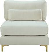 Cream velvet armless chair w/ 2 sets of legs by Meridian additional picture 7