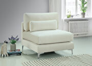 Cream velvet armless chair w/ 2 sets of legs by Meridian additional picture 8
