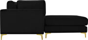 5pcs modular sectional in black velvet w/ gold legs by Meridian additional picture 9