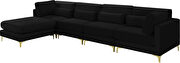 5pcs modular sectional in black velvet w/ gold legs by Meridian additional picture 10