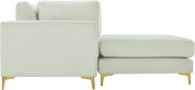 5pcs modular sectional in cream velvet w/ gold legs by Meridian additional picture 7