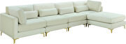 5pcs modular sectional in cream velvet w/ gold legs by Meridian additional picture 9