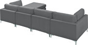 5pcs modular sectional in gray velvet w/ gold legs by Meridian additional picture 4