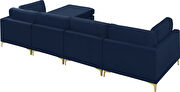 5pcs modular sectional in navy velvet w/ gold legs by Meridian additional picture 2