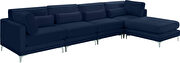 5pcs modular sectional in navy velvet w/ gold legs by Meridian additional picture 3