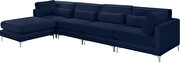 5pcs modular sectional in navy velvet w/ gold legs by Meridian additional picture 4