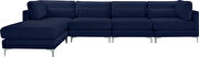 5pcs modular sectional in navy velvet w/ gold legs by Meridian additional picture 5