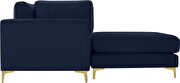 5pcs modular sectional in navy velvet w/ gold legs by Meridian additional picture 7