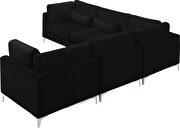 5pcs modular sectional in black velvet w/ gold legs by Meridian additional picture 4